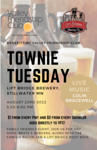 Townie Tuesday at Lift Bridge Brewery benefitting VFC