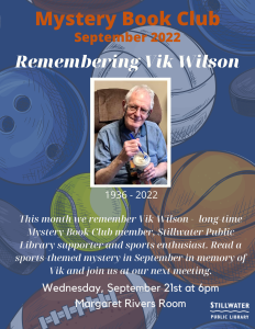 September Mystery Book Club: Remembering Vik Wilson with Sports-themed Mysteries